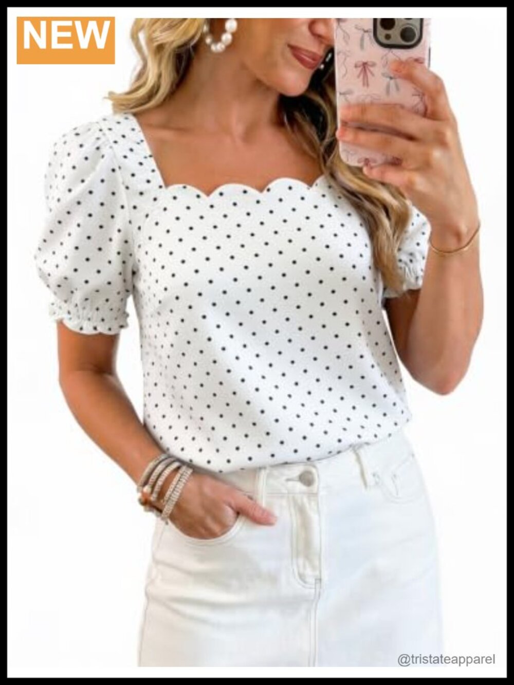 Puff Sleeve Denim Top Square Neck Cowgirl Style